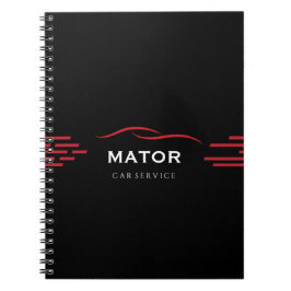 Cuaderno de servicio de coche negro y rojo