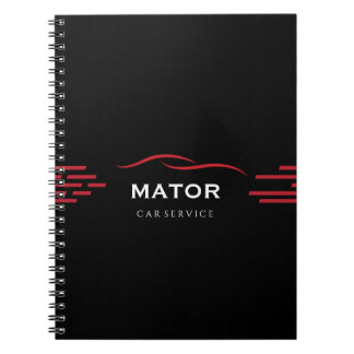 Cuaderno de servicio de coche negro y rojo