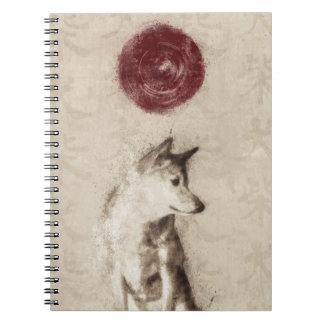 Cuaderno de Shiba Inu del sol naciente