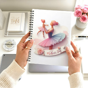 Cuaderno de silueta de mamá bailarina de acuarela