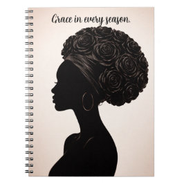 Cuaderno de Silueta de Mujer Negra Empoderada