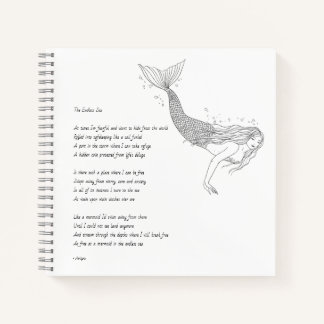Cuaderno de Sirena con poema "El mar interminable"