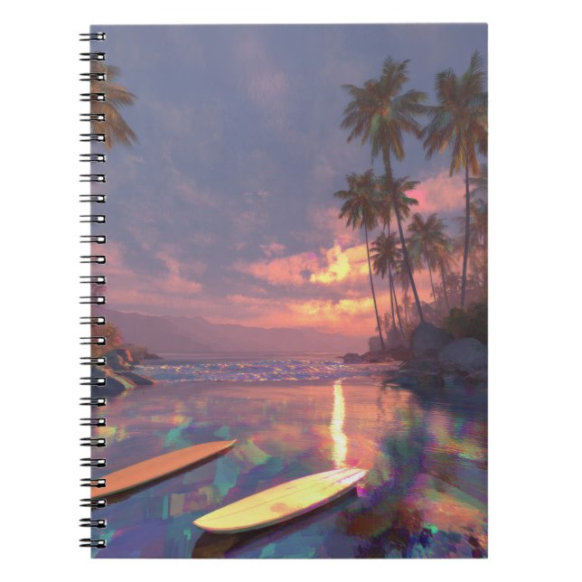 Cuaderno de Sueño Tropical Sunset Surf (Frente)