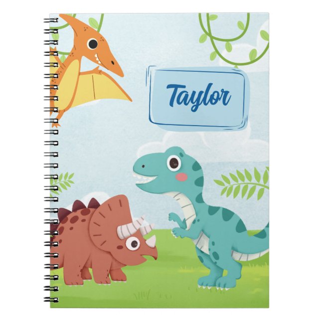 Cuaderno de sueños de Dino adorable – divertido di (Frente)