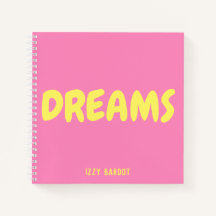 Cuaderno de sueños personalizado rosa fucsia