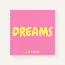Cuaderno de sueños personalizado rosa fucsia