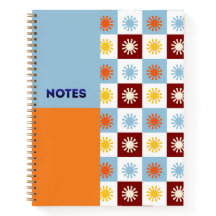 Cuaderno de tablero de ráfaga de sol naranja azul