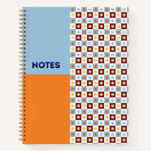 Cuaderno de tablero de ráfaga de sol naranja azul