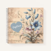 Cuaderno de tapa dura Bluebell con texto personali