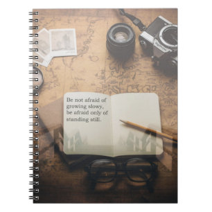 Cuaderno de tapa dura con cita inspiradora Steampu