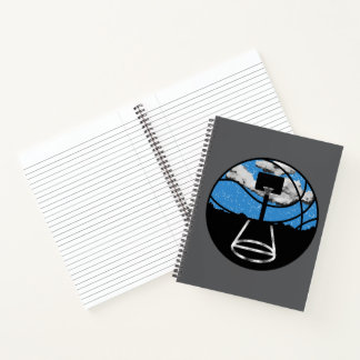 Cuaderno de tapa dura en espiral de baloncesto cie