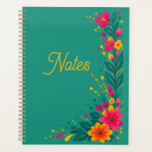 Cuaderno de tapa floral azul teñido