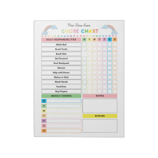 Cuaderno de tareas para niños y lista de tareas/re