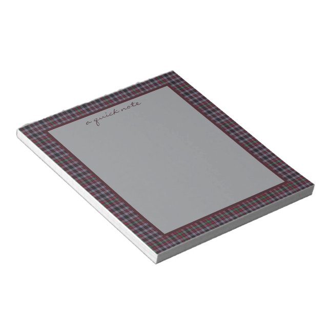 Cuaderno de tartán escocés original Borthwick (Lado Derecho)