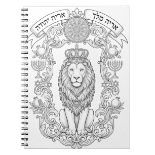 Cuaderno de tatuajes con cresta de león de Judá co