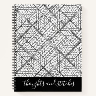 CUADERNO DE TEJIDO ARGYLE BLANCO 8.5x11 + Texto II