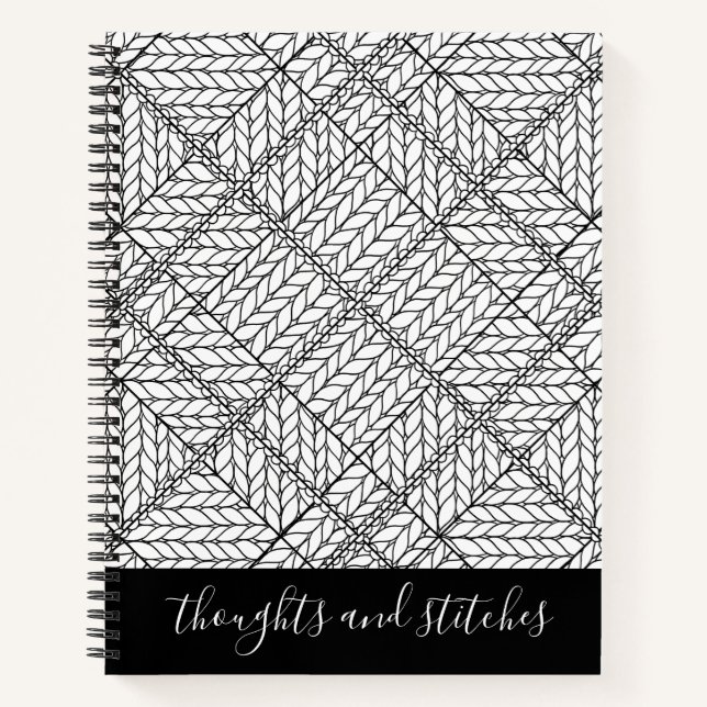 CUADERNO DE TEJIDO ARGYLE BLANCO 8.5x11 + Texto II (Anverso)