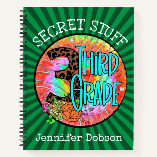 Cuaderno de tercer grado de vuelta a clases (Anverso)