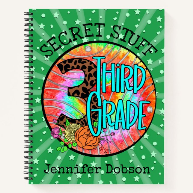 Cuaderno de tercer grado para volver a la escuela (Anverso)