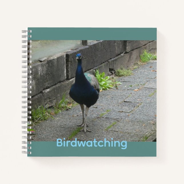 Cuaderno de texto personalizado de pavo real para  (Anverso)