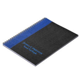 Cuaderno De Textura De Cuero Negro Y Azul