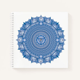 Cuaderno de Throat Chakra Mandala Blue Square