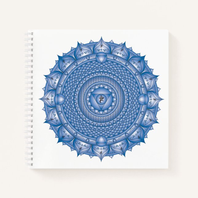 Cuaderno de Throat Chakra Mandala Blue Square (Anverso)