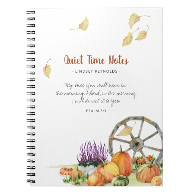 Cuaderno de tiempo tranquilo con monograma rústico (Frente)