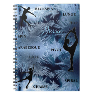 Cuaderno de tipografía congelada de patinaje artís