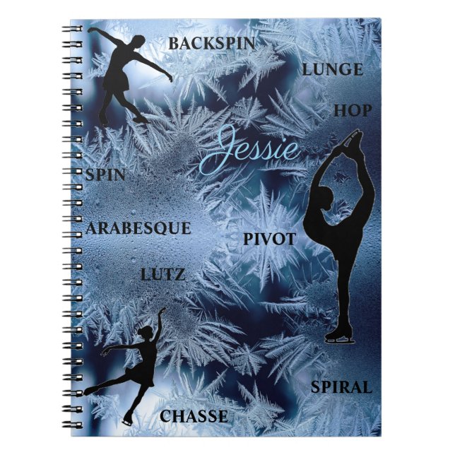Cuaderno de tipografía congelada de patinaje sobre (Frente)