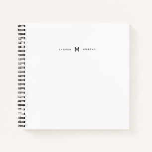 Cuaderno de tipografía elegante con monograma de n