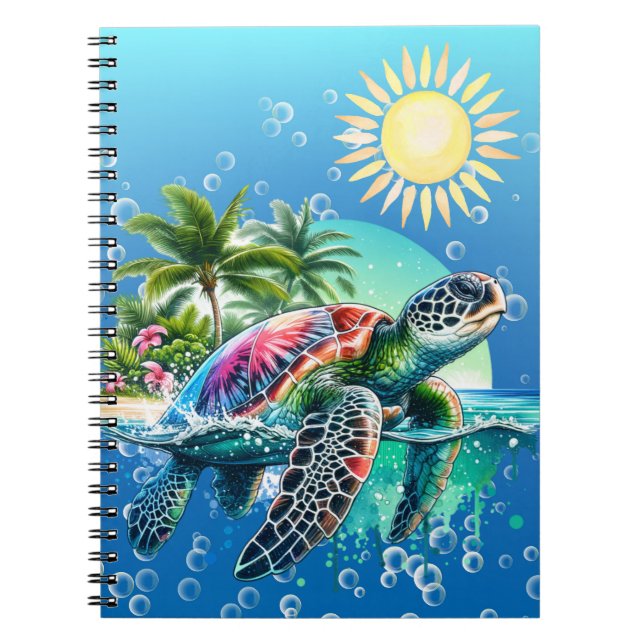 Cuaderno de Tortuga acuarela floral y acuarela sin (Frente)
