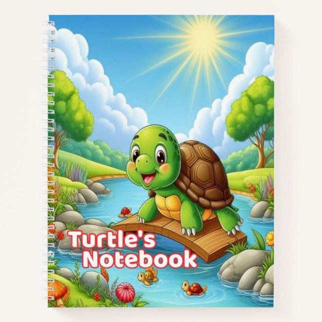 Cuaderno de Tortuga – Cuaderno Escolar para Niños  (Anverso)