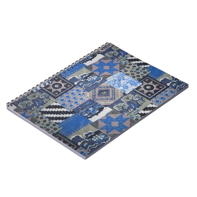 Cuaderno de trabajo en mosaico azul (Lado Izquierdo)