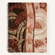 Cuaderno de trajes honu tapa hawaiano
