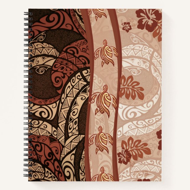 Cuaderno de trajes honu tapa hawaiano (Anverso)