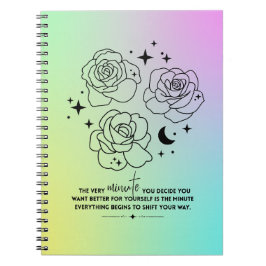Cuaderno de transformación con brillo pastel