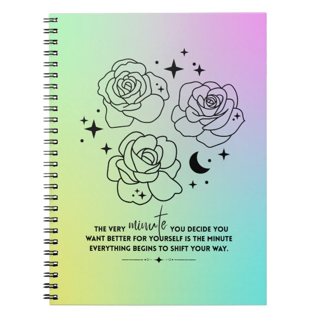 Cuaderno de transformación con brillo pastel (Frente)