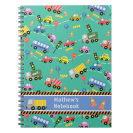 Cuaderno de Transporte Azul Teal.