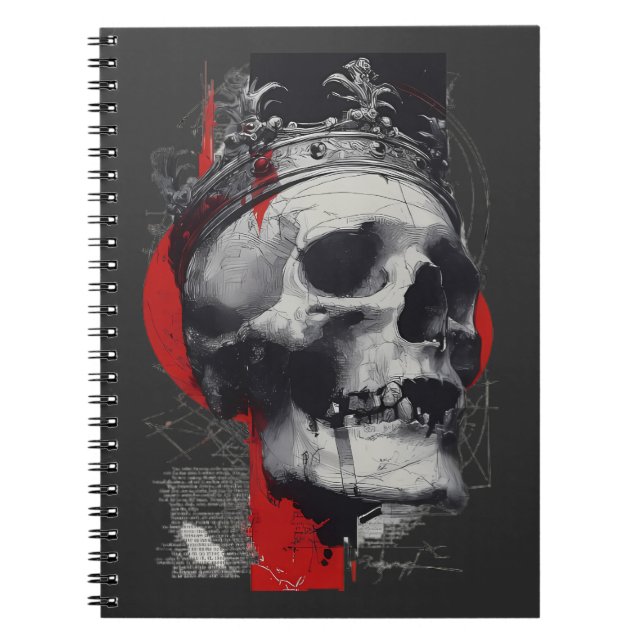 Cuaderno de Trash Polka Corona Calavera Rojo Negro (Frente)