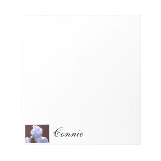 Cuaderno de tu nombre Flor Iris Azul Floral (Frente)
