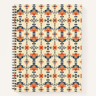 Cuaderno de tulipán coral cobalto Iznik otomano