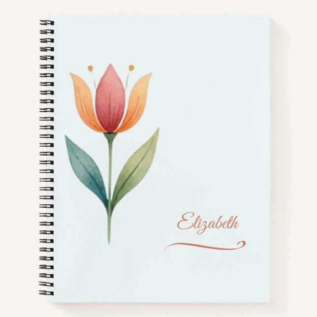 Cuaderno de Tulipán Personalizado (Anverso)