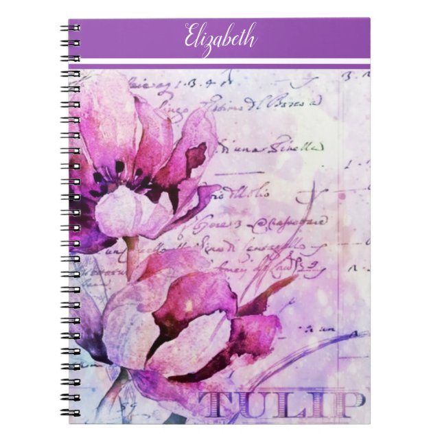 Cuaderno de tulipanes acuarela (Frente)