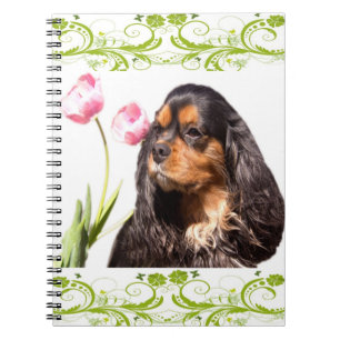 Cuaderno de Tulipanes del Spaniel King Charles Cav