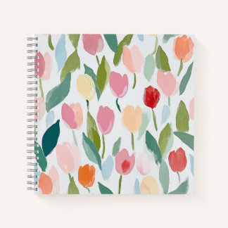 Cuaderno de tulipanes lúdico y alegre