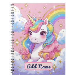 Cuaderno de Unicornio Adorable – Nombre Editable
