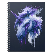 Cuaderno de Unicornio Galaxia de Fantasía Oscura