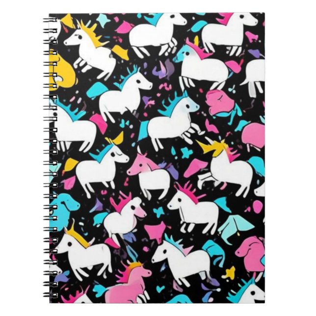 Cuaderno de Unicornios de Dibujos Animados Brillan (Frente)