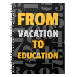 Cuaderno De vacaciones a escuela de educación comenzando